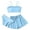 Blue, variant on Big Girls 3-Piece Swimsuit Ruffle Bikini Set with Shorts UPF 50+ Bathing Suit