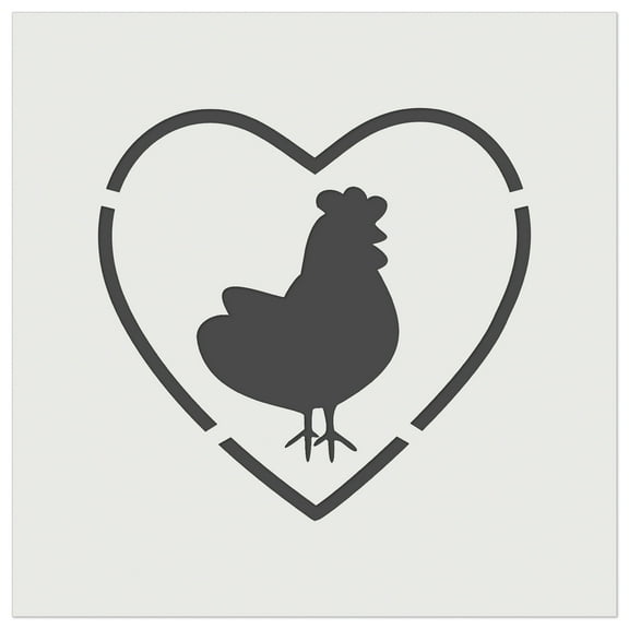 Chicken in Heart DIY Cookie Wall Craft Stencil - 5.5 Inch