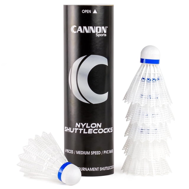 Canon Sports Nylon Badminton Shuttlecocks , PVC Base , For International Tournament | White , Pack Of 6