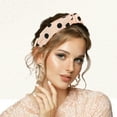 thumbnail image 2 of Unique Bargains Polka Dot Headband, Knotted Headband for Women Top Knot Elastic Hairband Non-Slip Wide Hair Hoop Pink, 2 of 7