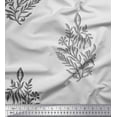 thumbnail image 1 of Soimoi Polyester Crepe Fabric Leaves & Floral Block Print Fabric by The Yard 52 Inch Wide, 1 of 3
