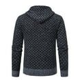 JMKQLZ Men's Winter Printed Design Zippered Sweater Long Sleeved Hooded