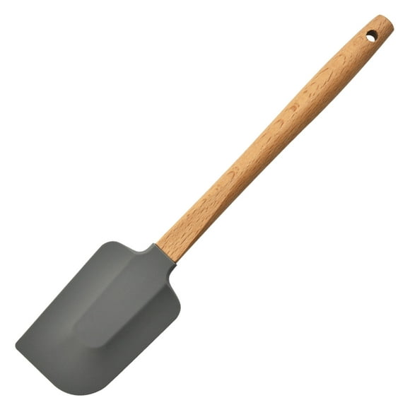 Bakeware Round Wood Handle Silicone Spatula for Mixing Scraping and Baking—Sturdy Kitchen Utensil for Cakes