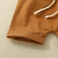 thumbnail image 5 of JTieacloth Hoodie and Pants Sets Baby Boys Outfits Sets 2 Piece Striped Shirt And Solid Shorts Casual Summer Clothes For Infants Toddlers 0 3 Years Comfortable Playwear,Sizes 0-6 Months(Brown), 5 of 5