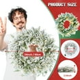 thumbnail image 3 of IC ICLOVER 24" Pre-Lit Snow Flocked Christmas Wreath with 50 LED Lights & Pine Cones, Christmas Garland Wreaths Decorations for Window Front Door Wall Décor, 3 of 9