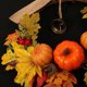 thumbnail image 5 of Pumpkin Wreath Pumpkin Berry Autumn Maple Leaf Door Wall Wreath Ornament Garland Halloween Thanksgiving Day Fall Window Decorations with A Bell, 5 of 5