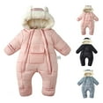 thumbnail image 2 of FUZHIQ Snowsuit Cute Toddler Snowsuit Warm Boy Girl Jacket Snowsuit Winter Coats Hooded Zip Jumpsuit for 18-24 Months, 2 of 6