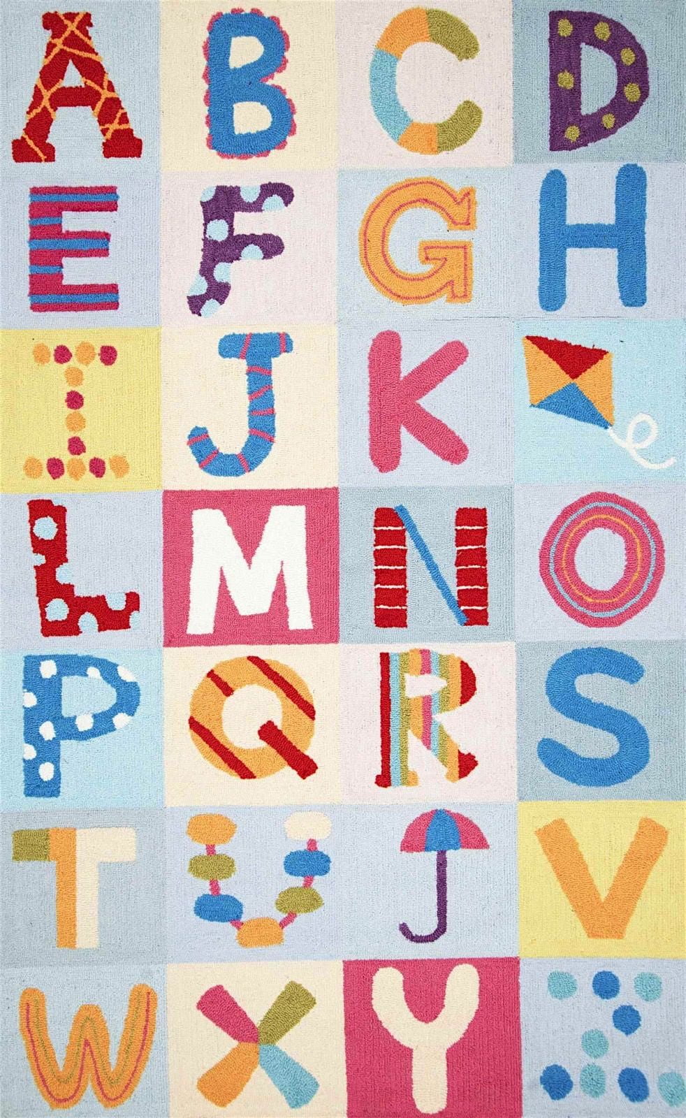Kids Alphabet Boxes Collection Area Rug in Multi and ...