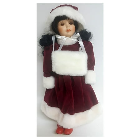 Queen Anne Porcelain Doll Collection American Asian Christmas Outfit 15