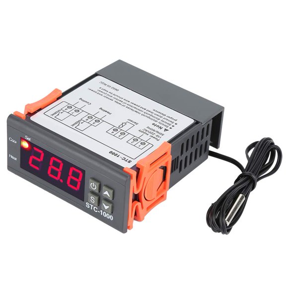 Digital Thermostat, Digital Temperature Controller Temp Sensor Electric Thermostat Control 110-220V for Aquarium, Terrarium, Zoo, Chicken Incubator