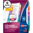 thumbnail image 3 of Avery 1" Heavy-Duty Clear-Cover Binder, Navy with Avery Ready Index Table of Contents Dividers 11197, 15-Tab, 6 Sets Bundle, 3 of 12