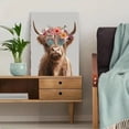 thumbnail image 5 of Qisvanset Highland Cow Flowers Sunglasses Canvas Wall Art 15.75x11.81 Inches, 5 of 8