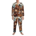 thumbnail image 3 of Lsque Animal Filled Noahs Ark Pattern Long Sleeve Pajama Set for Men - Soft 2-Piece Sleepwear and Loungewear Set with Pockets, Comfy Nightwear-Medium, 3 of 7