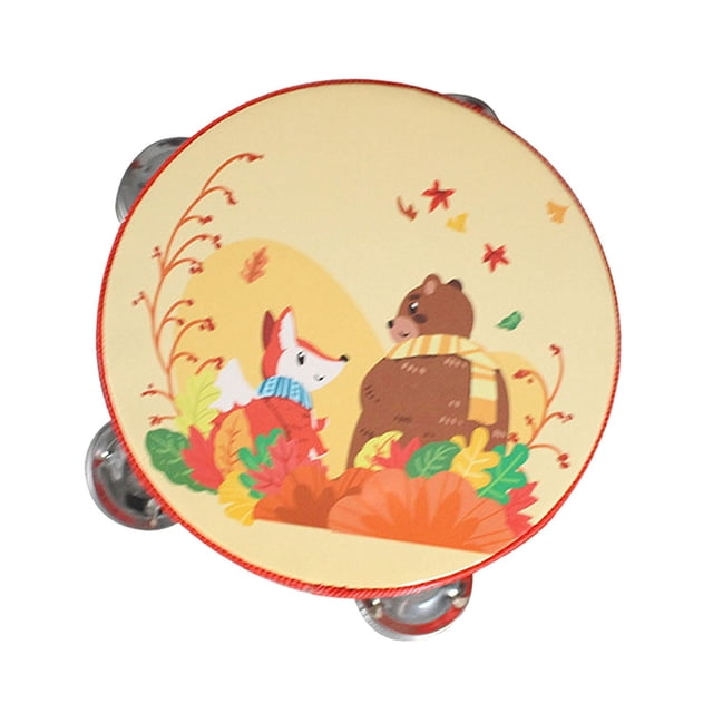Pandereta de madera, pandereta de mano, tambor, campana, instrumento musical, pandereta de para fiestas, conciertos, juegos, juguetes para 15 centímetros