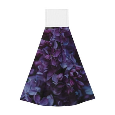 Bixox Lilac Print Hand Towels for Bathroom Kitchen Fingertip Towel Fast Drying Washcloth for Bathroom Kitchen Home Decor