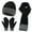 Black-4, variant on FZ FANTASTIC ZONE Womens Winter Beanie Hats Scarf Touchscreen Gloves Set Fleece Lined Knit Skull Caps Long Scarves for Women Men