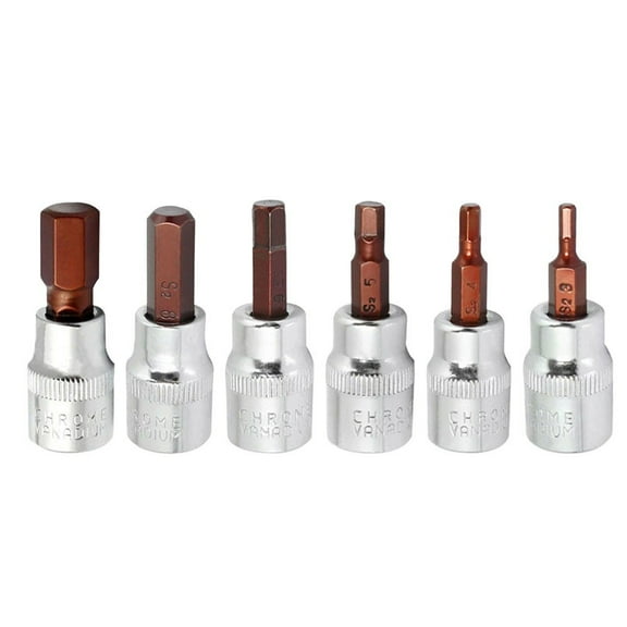 1Pc 3/8“ Square Drive Socket Wrench Hex Screwdriver Bits H3 H4 H5 H6 H8 H10 Hexagon Ratchet Wrench Bit Socket Tool Hand Tool H8 Fangkenuo