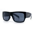 thumbnail image 4 of Locs Mens Skull Pattern Arm Thick Temple Rectangle Gangster Sunglasses Matte Black - Light Skull, 4 of 8
