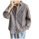 thumbnail image 5 of Blusa y camisa de manga larga con cuello vuelto para hombre, informal, con botones y bolsillos, camisa de manga larga a cuadros, camisa de lino para hombre, 5 of 6
