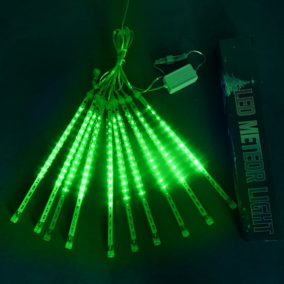 Fiudx Luces Led para Fiestas de 30 Cm, Efecto Lluvia Multicolor, Decoración de Jardín Exterior, Árbol de Navidad, Iluminación para Bodas y Eventos, Ahorro de Energía, Juego de 10 Tubos, Cable de Alim