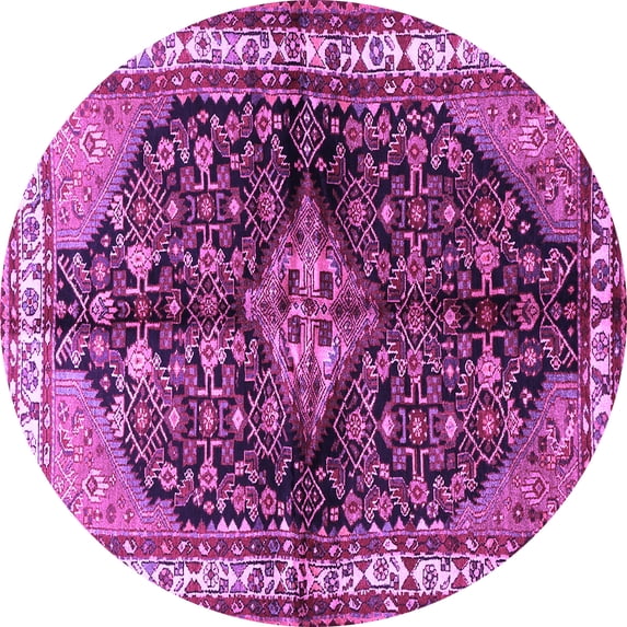 Ahgly Company Indoor Round Persian Purple Traditional Area Rugs, 6' Round