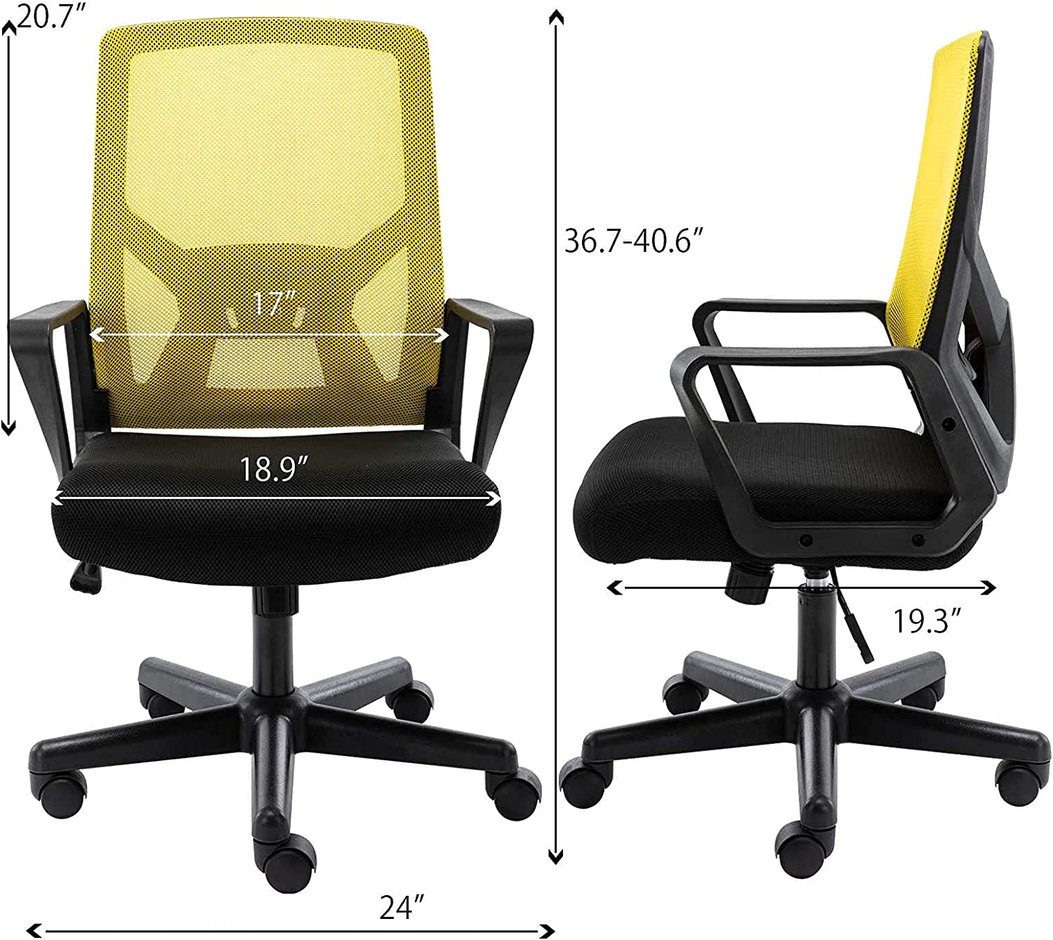 Ergonomic Office Chair with Foldable Backrest, Mesh Home Office Computer Desk Chair with Adjustable Height, Lumbar Support and 360 Degree Caster Gaming Chairs( chartreuse)