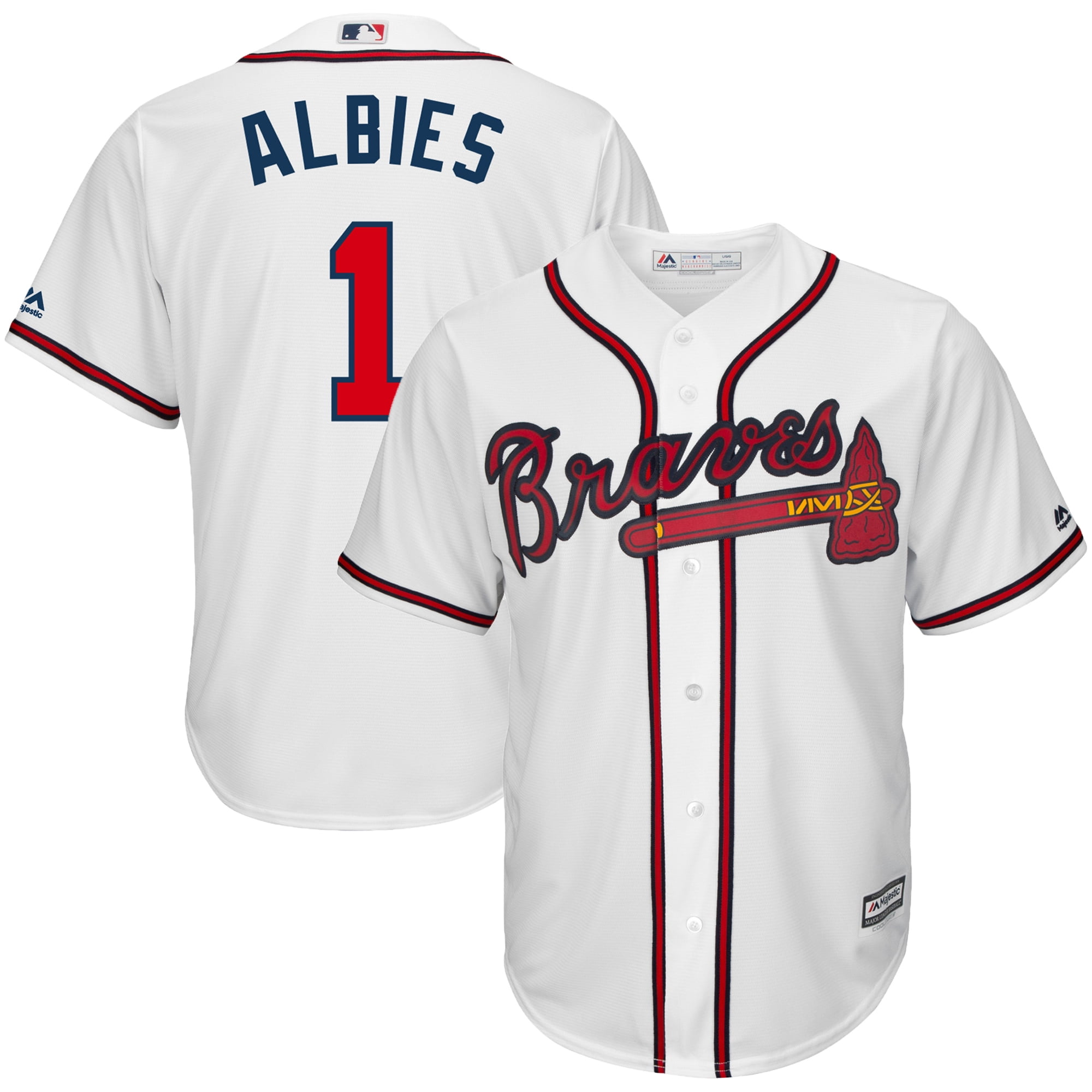 atlanta braves button up jersey