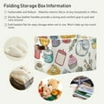 thumbnail image 6 of GZHJMY 2 Pack Collapsible Organizer Storage Bins with Cooking Utensils Dishes and Food Cute Print, 14.2"x10.2" Rectangular Fabric Basket with Sturdy Leather Handles for Home/Office/Bathroom Decor, 6 of 7