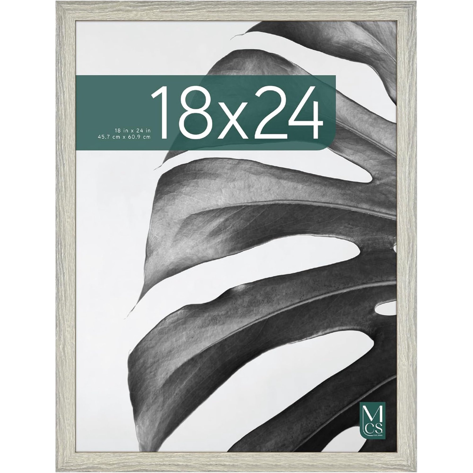 MCS Studio Gallery 18x24 Poster Frame Gray Woodgrain Engineered Wood Vertical & Horizontal Wall Hanging Large Picture Frame for Photos Posters & Art Prints (1-Pack)