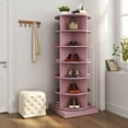 thumbnail image 4 of Tcbosik Shoe Rack Tower for Closet, 360° Rotating Shoe Rack, 6-Layer Revolving Shoe Organizer for Hallway Entryway, Pink, 4 of 7