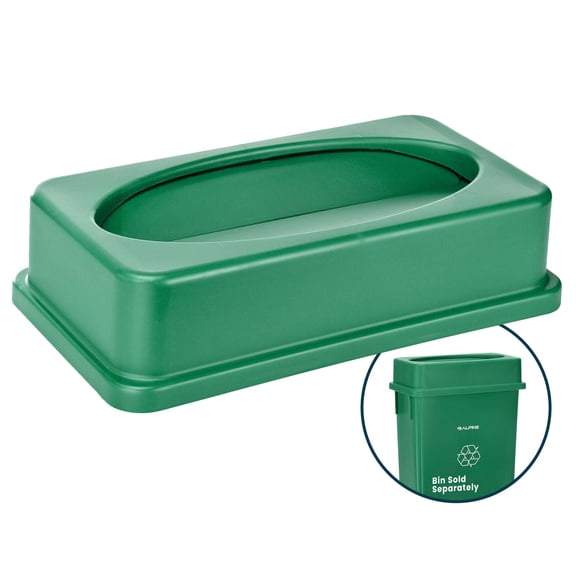 Alpine Industries 23 Gallon Slim Trash & Recycling Bin Swing Lid (Green)