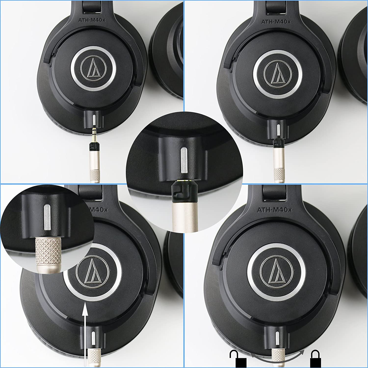 NewFantasia Cable For Audio Technica ATH-M50x ATH-M40x ATH-M70x Headphones 1.2m 