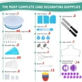 thumbnail image 3 of 150pcs Cake Decorating Supplies Set, Cupcake Decorating Kit Baking Equipment Rotating Turntable Stand, Piping Nozzles and Bags, Cake Scrapers, Icing Spatula, 3 of 7