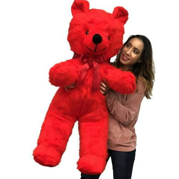Grand Ourson en Peluche Rouge Jumbo 46 Pouces Big Plush Animal en Peluche Doux Pèse 10 Livres Fabriqué aux É.-U.