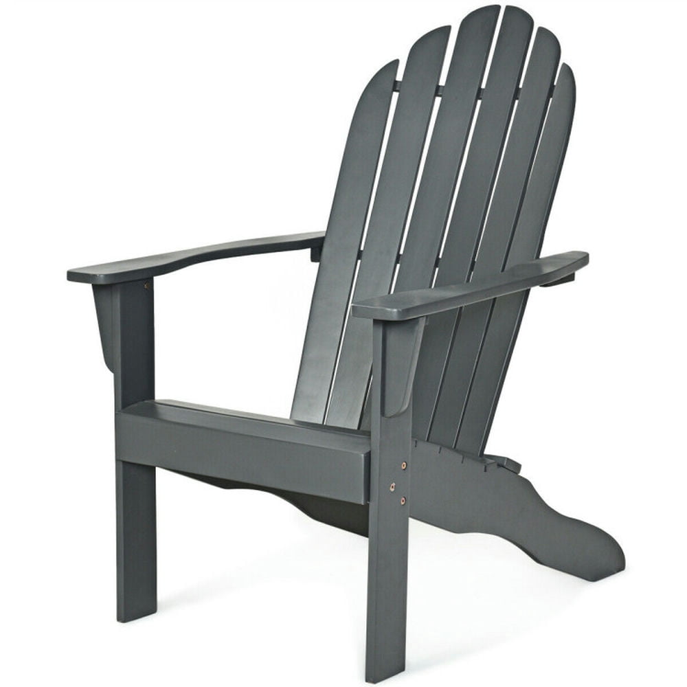 Aimee Lii Acacia Wood Outdoor Adirondack Chair with Ergonomic Design, Outdoor Patio Furniture for Balcony Porch Backyard, Sturdy -Gray