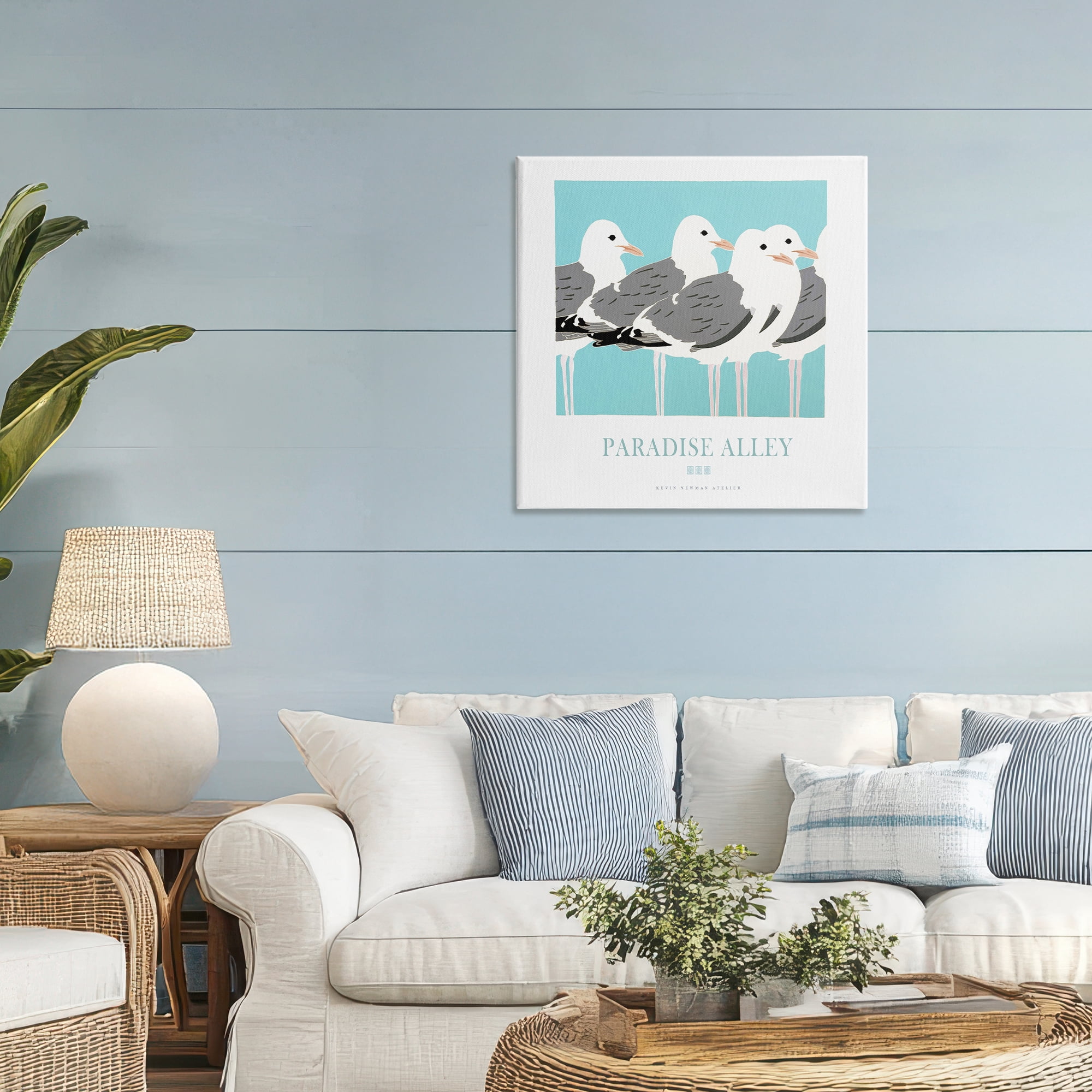 Stupell Industries Paradise Alley Seagull Gathering Canvas Wall Art, design by Jadei Graphics