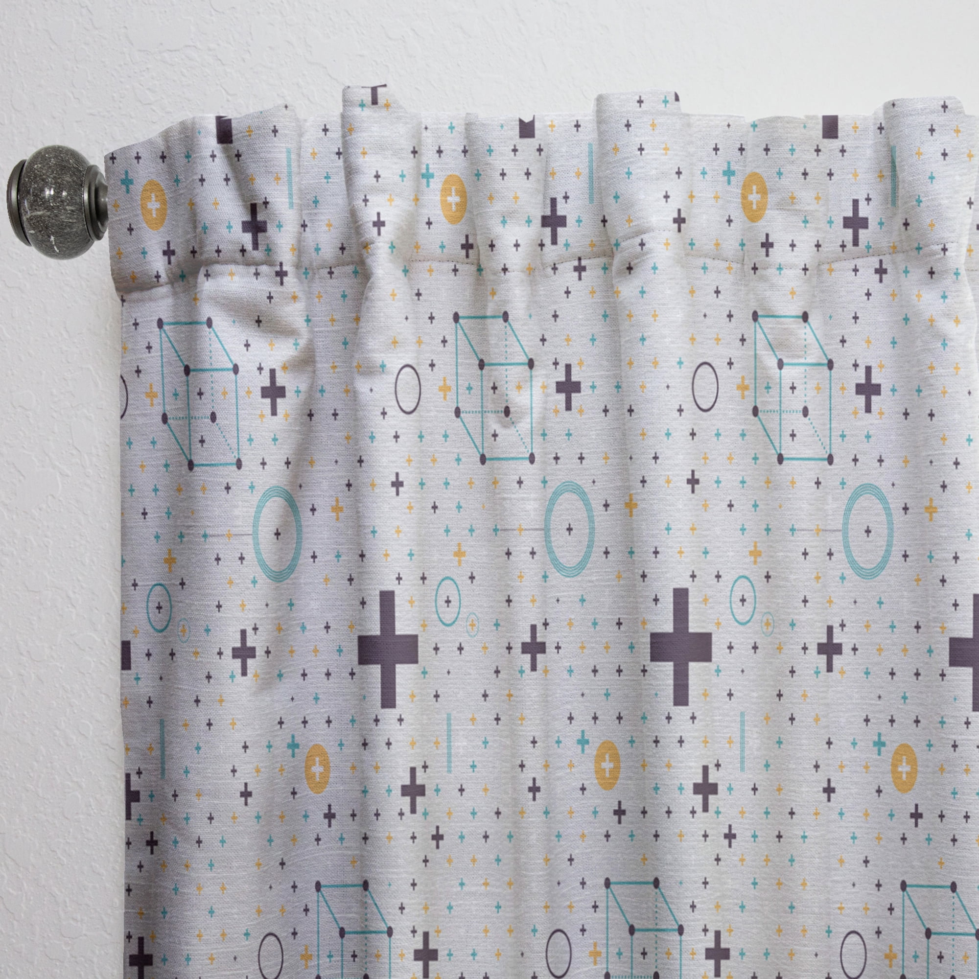 Designart 'Geometrical Minimalistic Elements' Mid-Century Modern Curtain Panel