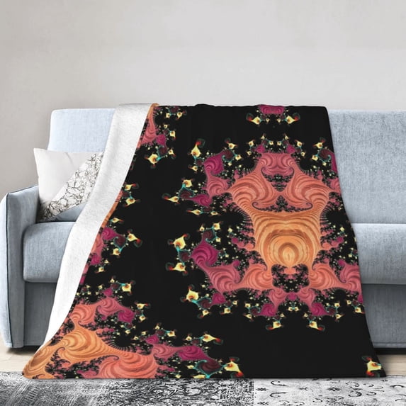 ZICANCN Anti-Pilling Flannel Bed Throw Blankets Fractal Fantasy Art Design , Couch Ultra Soft Micro Fleece Sofa Bed Camping Travel Blanket for Adults 80"x60"