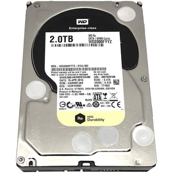 Western Digital HDD WD2000FYYZ Enterprise 2TB SATA 6Gb/s 7200rpm 64MB Cache Bare Drive Drive (WD2000FYYZ)
