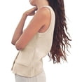 thumbnail image 3 of Sleeveless Womens Sweater Vest Summer Ribbed Tank Tops Button Down Shirts Scoop Neck Top, 3 of 5
