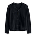 thumbnail image 5 of Kureaily Round Neck Colorful Button Knitted Cardigan Sweater Open Front Long Sleeve Casual Outwear Cozy Lightweight Pullover Top For Daily Wear Loose Cardigan Coats, 5 of 5