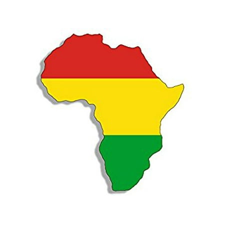 AFRICA Shaped RASTA Colors Sticker Decal (rastafari weed pot reggae) 3 x 4