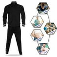 thumbnail image 4 of Tracksuits Men,Full Zip Athletic Sport Sweatsuits Outfits 2 Piece,Polo Jogging suits for Men-Black，XL, 4 of 5