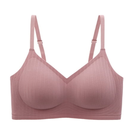 

BSDHBS Womens Bras Comfortable Cotton Underwear without Steel Rings Soft Fit Widened Side Wing Bra Pink Size XL