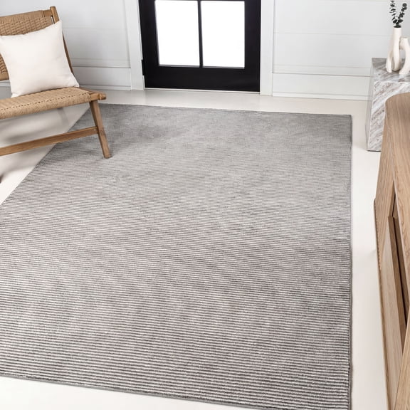 JONATHAN Y CARMEL 4 x 6 Area Rug, Cole Minimalist Pinstripe - Dark Silver/White, CAR101E-4