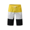 thumbnail image 2 of Vedolay Men's 2 Piece Outfits Color Block Tee and Drawstring Shorts Set(Yellow,L), 2 of 5