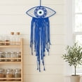 thumbnail image 6 of Kmonabie Hand Woven Macrame Wall Hanging, Cotton Tassel Dreamcatcher Boho Home Wall Decor, 3 Colors for Bedroom Living Room Entryway, Blue, 6 of 6