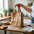 thumbnail image 1 of Amzcrzy Paper Bag Reusable Washable Paper Tote Bag Grocery Shopping Bag with Handles Lunch Bag for Kitchen Market Travel Daily Food Storage Kitchen Appliances Snackle Box Container, 1 of 8