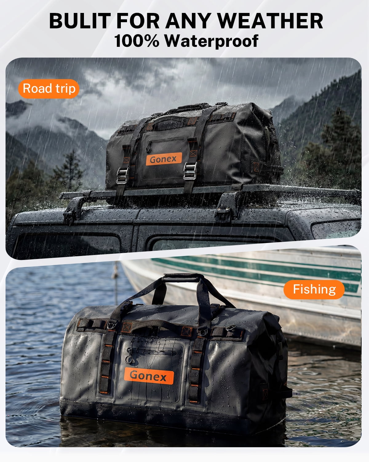 Gonex 90L Waterproof Dry Duffel Bag, 3-in-1 Convertible Large Backpack - Heavy Duty Travel Gear Hauler with Reinforced Thickened Bottom for Kayaking Paddleboarding Boating Rafting Fishing