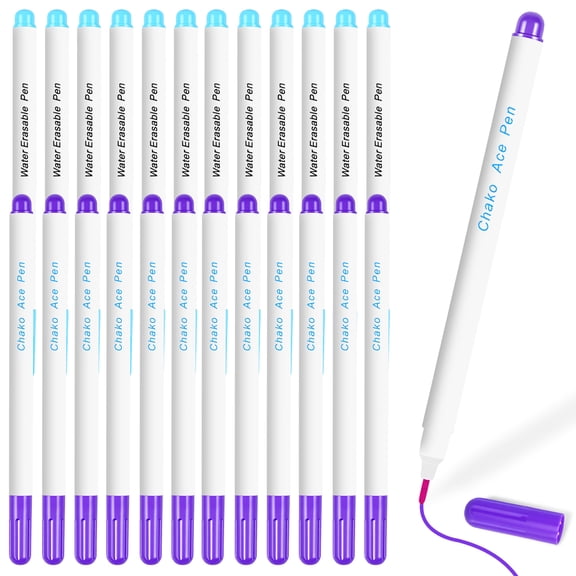 24Pcs Erasable Fabric Marking for Sewing, Water Soluble Blue & Air Disappearing Purple for Quilting Embroidery Tracing and Handmade Craft Supplies